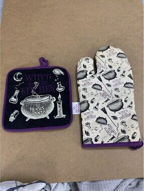 Hocus Pocus Oven Mitt Pot Holder Set Sanderson Sisters Halloween